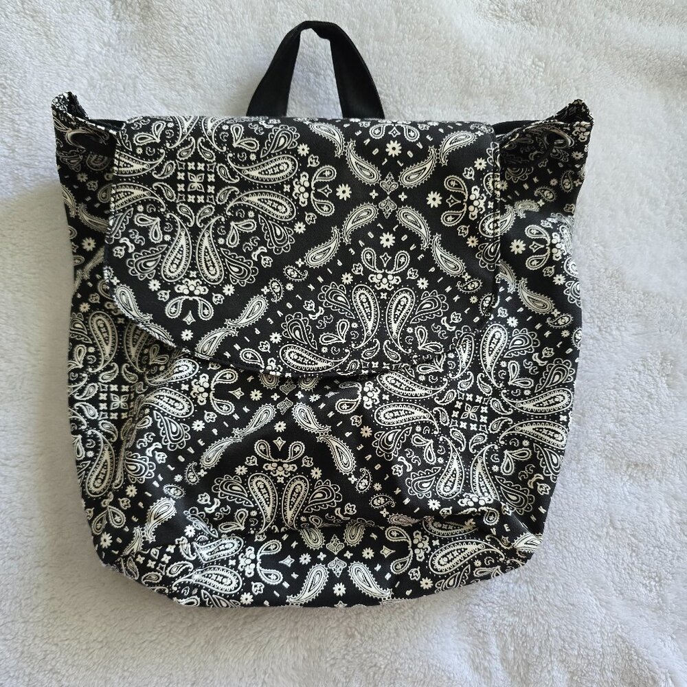 VS Pink Black & White Paisely mini backpack